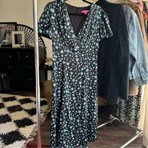 Elegant Black Floral Betsy Johnson Dress
